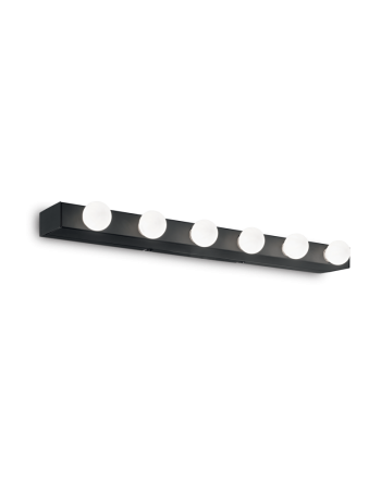 IDEAL LUX: Prive' ap6 applique da specchio 6 luci nero in offerta