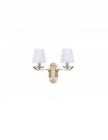 IDEAL LUX: Pegaso ap2 applique 2 luci ottone e bianco in offerta