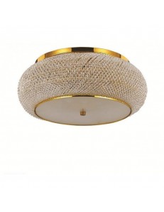 IDEAL LUX: Pasha' pl14 plafoniera con perle in cristallo rotonda ø65 oro in offerta