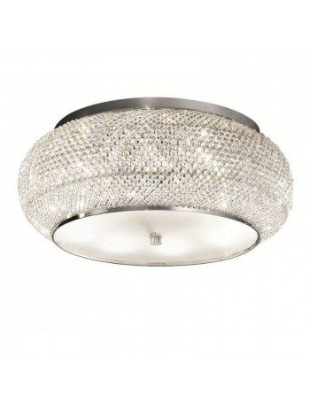 IDEAL LUX: Pasha' pl14 plafoniera con perle in cristallo ø65 cromo in offerta