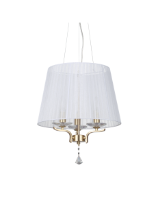 IDEAL LUX: Pegaso sp3 sospensione ottone paralume bianco in offerta