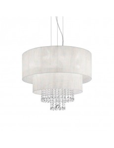IDEAL LUX: Opera sp6 sospensione ø71 bianco con cristalli pendenti in offerta