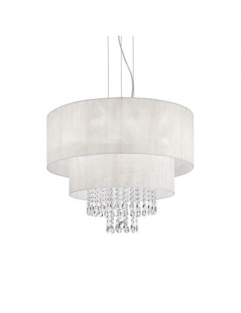 IDEAL LUX: Opera sp6 sospensione ø71 bianco con cristalli pendenti in offerta