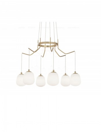 IDEAL LUX: Karousel sp6 sospensione 6 luci in metallo ottone in offerta