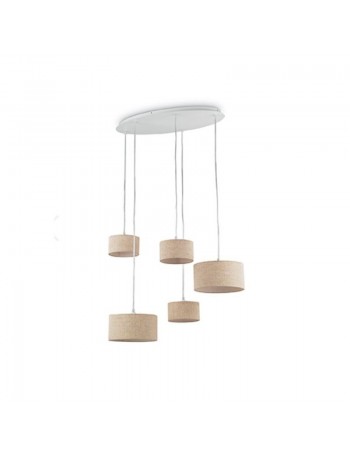 IDEAL LUX: Ekos sp5 sospensione in canvas 5 luci round in offerta