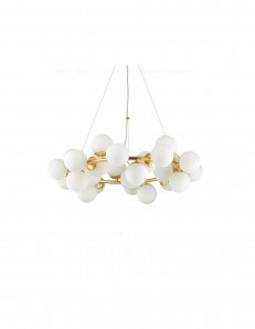 IDEAL LUX: Dna sp25 sospensione 25 luci in vetro e metallo oro anello in offerta