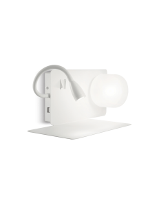 IDEAL LUX: book-1 ap2 Applique Led con luce lettura e presa USB bianco in offerta
