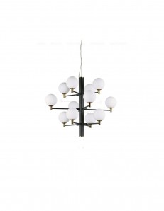 IDEAL LUX: Copernico sp12 sospensione 12 luci in metallo nero in offerta