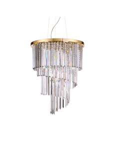 IDEAL LUX: Carlton sp12 sospensione con cristalli ø50 oro in offerta