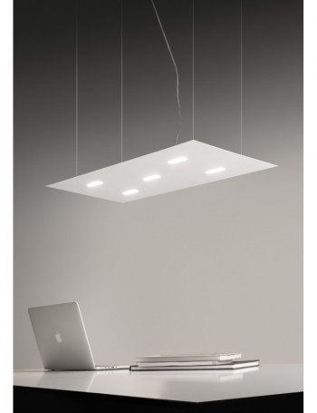 ANTEALUCE: Tratto sospensione LED metallo 60x30cm doppia illuminazione colore bianco o nero in