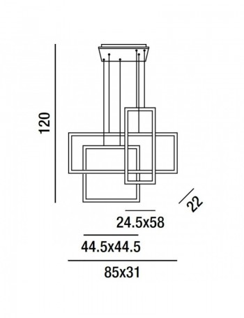 PERENZ: Cross big sospensione LED moderna 90w nero 3000k in offerta