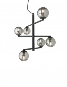 ONDALUCE: Gizah sospensione Ø80 6 luci led e14 nera in offerta
