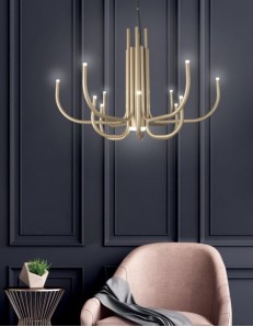 ONDALUCE: Nouveau sospensione Ø78 12 luci led oro in offerta