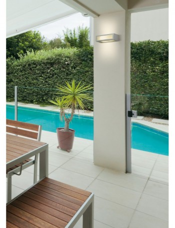 EXCLUSIVE LIGHT by promoIngross: ASTER Silver Grey applique biemissione LED da parete esterno in