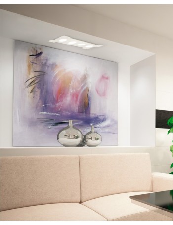 EXCLUSIVE LIGHT by promoIngross: ATENE Plafoniera 4 luci LED GX53 rettangolare metallo bianco in