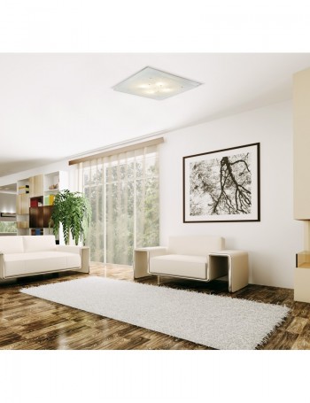 EXCLUSIVE LIGHT by promoIngross: PERLA Plafoniera 4 luci quadrata elegante serigrafatura in offerta