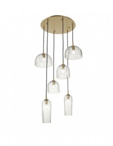 ONDALUCE: Puck sospensione 6 luci con vetri trasparenti in offerta