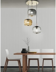 ONDALUCE: Odette sospensione 3 luci con vetri colorati in offerta