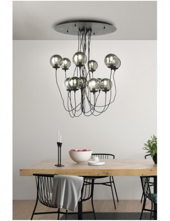 ONDALUCE: Follie lampadario moderno 12 luci nero in offerta