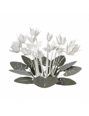 ARTI e MESTIERI: Ciclamino centrotavola decorativo verde bianco in offerta