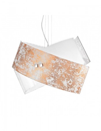 GEA LUCE: camilla sospensione moderna vetro media 39x26cm foglia oro, rame o argento in offerta