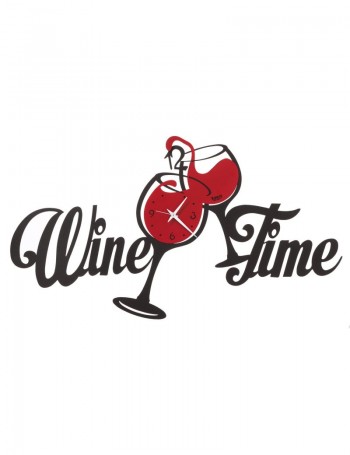 ARTI e MESTIERI: Wine time orologio con calici nero e rosso 67x35cm in offerta