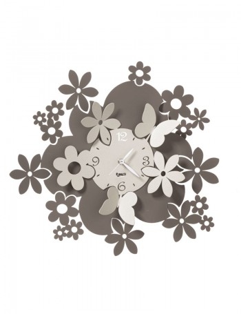 ARTI e MESTIERI: Daisy orologio floreale Ø40 fango avorio farfalle e fiori in offerta