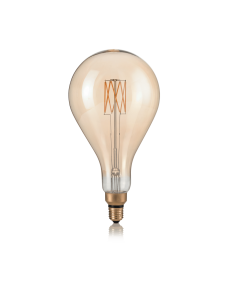 IDEAL LUX: Goccia E27 led 8w vetro ambra vintage xl luce calda Ø15.5 in offerta
