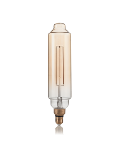 IDEAL LUX: Lineare E27 led 4w vetro ambra vintage xl luce calda Ø7.5 in offerta