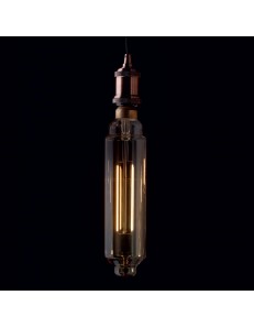 IDEAL LUX: Lineare E27 led 4w vetro ambra vintage xl luce calda Ø7.5 in offerta 2