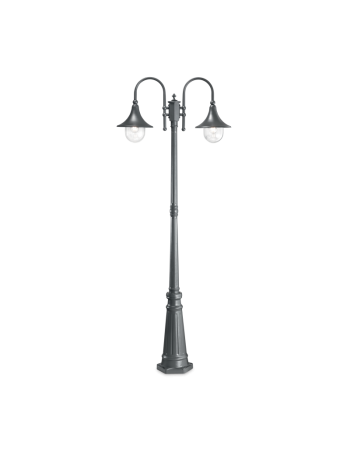 IDEAL LUX: Cima pt2 lampione giardino antracite alluminio pressofuso 2 luci in offerta