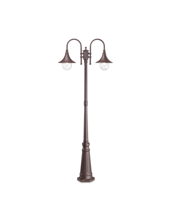 IDEAL LUX: Cima pt2 lampione giardino coffee alluminio pressofuso 2 luci in offerta