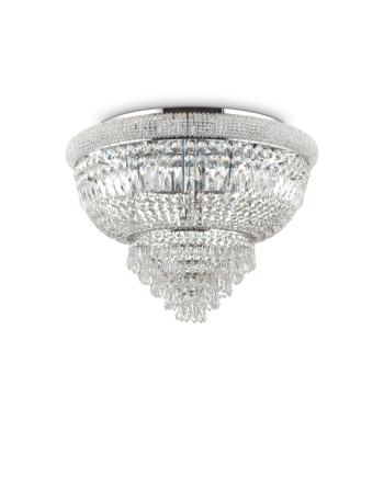 IDEAL LUX: Dubai pl24 cromo Plafoniera Ø 78 in perle prismi cristallo soggiorno in offerta