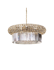 IDEAL LUX: Nabucco sp18 oro lampadario rotondo dorato pendenti in cristallo Ø70 in offerta 2