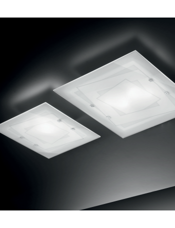 GEA LUCE: Zoe plafoniera media moderna quadrata vetro bianco 42cm per cucina in offerta
