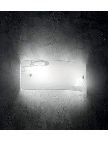 GEA LUCE: Alma applique design vetro serigrafato bianco con decoro in offerta