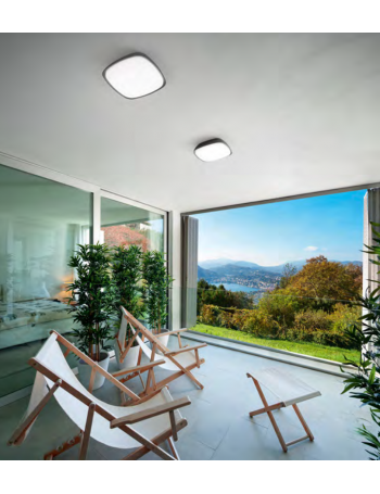 GEA LUCE: Lampada da soffitto quadrata esterno LED 20w 4000k ip65 antracite GES090 in offerta