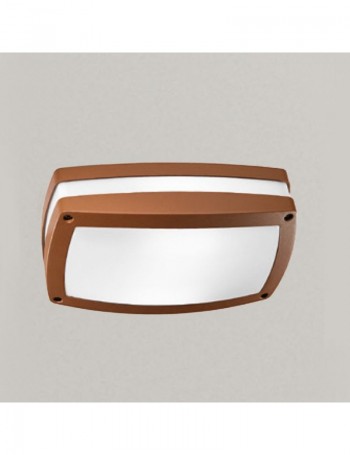GEA LUCE: Applique plafoniera rattangolare IP54 esterno ruggine GES302 in offerta