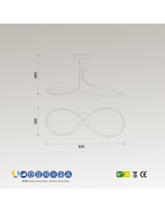 MANTRA: Nur lampadario led 40w 2800k dimmer marrone in offerta 2