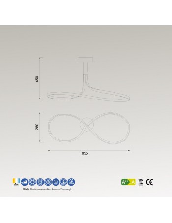 MANTRA: Nur lampadario led 40w 2800k dimmer marrone in offerta