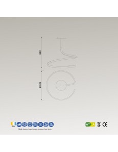 MANTRA: Nur marrone lampadario led 30w 2800k dimmer design in offerta 2