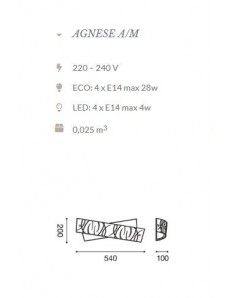 GEA LUCE: Agnese applique media da parete moderno vetri fili bianchi in offerta 2