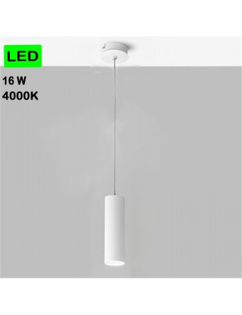 GEA LUCE: Lampadario LED 16w cilindro small sospensione penisola cucina bianco luce naturale in