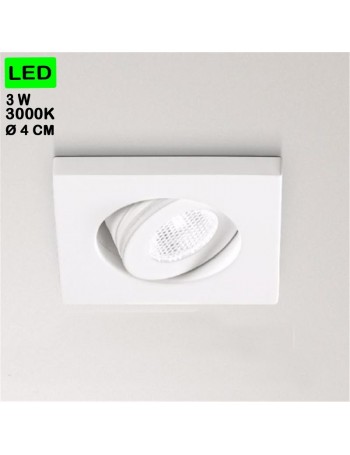 GEA LUCE: Faretto 3w 3000k led da incasso orientabile quadrato bianco in offerta