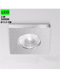 GEA LUCE: Faretto 3w 3000k led nichel quadrato incasso da soffitto in offerta