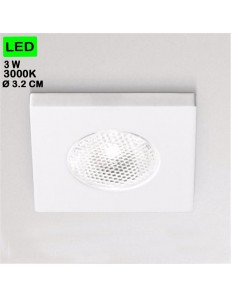 GEA LUCE: Faretto 3w 3000k piccolo da incasso led quadrato bianco in offerta
