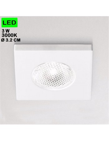 GEA LUCE: Faretto 3w 3000k piccolo da incasso led quadrato bianco in offerta