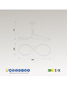MANTRA: Nur marrone ossido lampadario moderno infinito led 40w 2800k in offerta 2