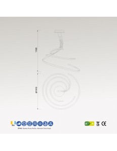 Nur xl lampadario led 80w luce calda dimmerabile marrone Ø91 2