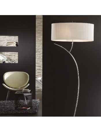 Eve chrome piantana lampada da terra stilizzata paralume ovale